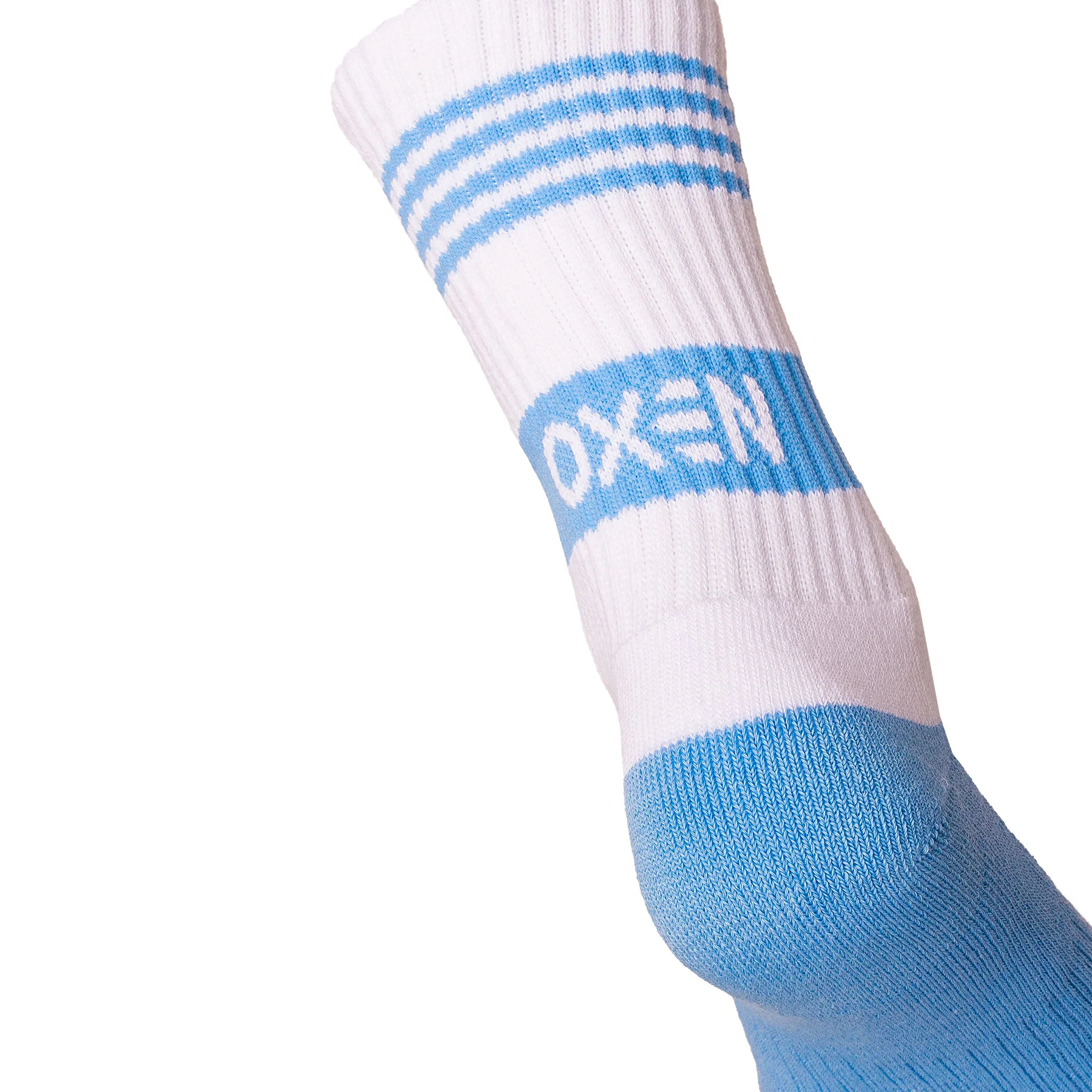 Oxen Band Crew Socks White/Sky - Image 2