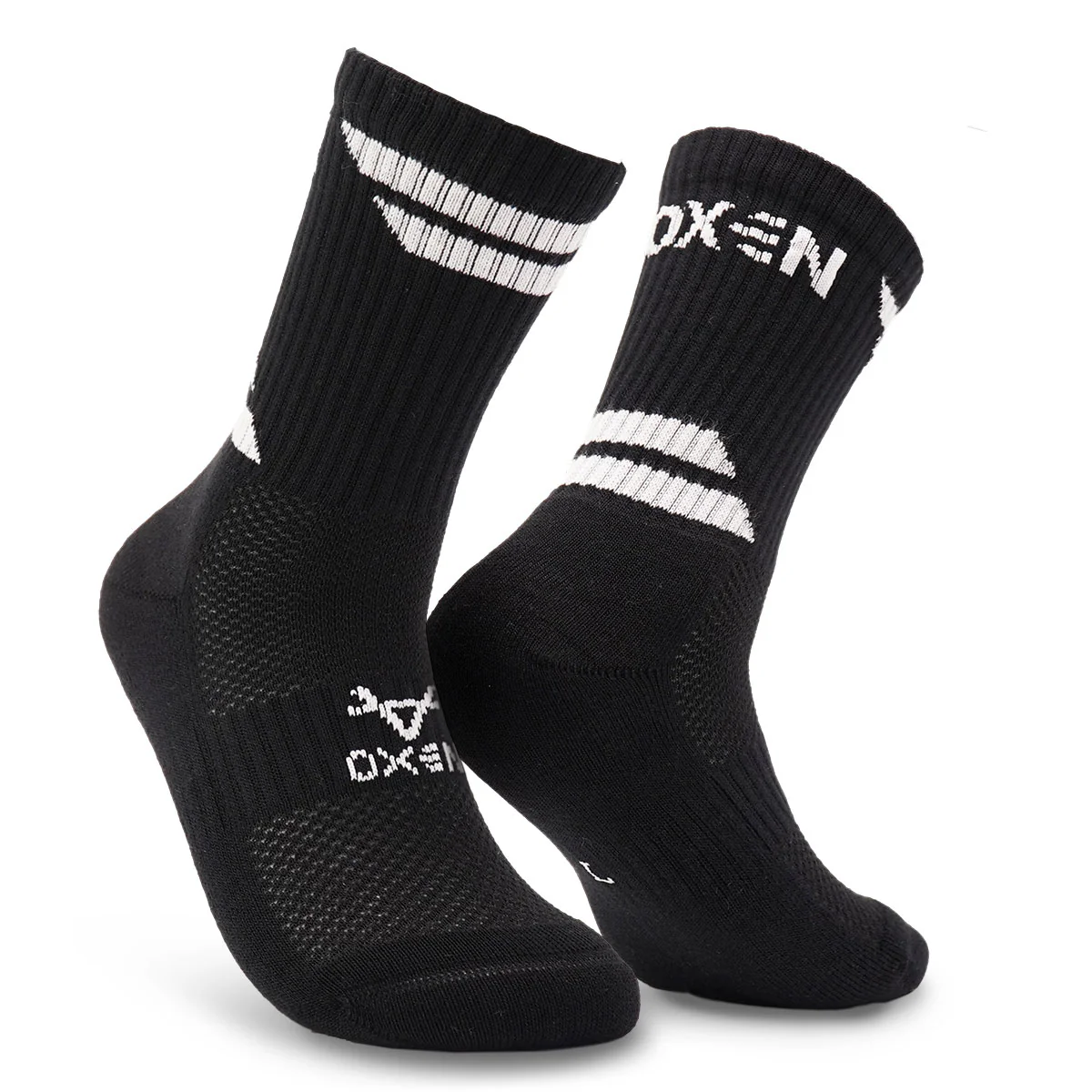 Oxen Contrast Crew Socks Black/White JNR