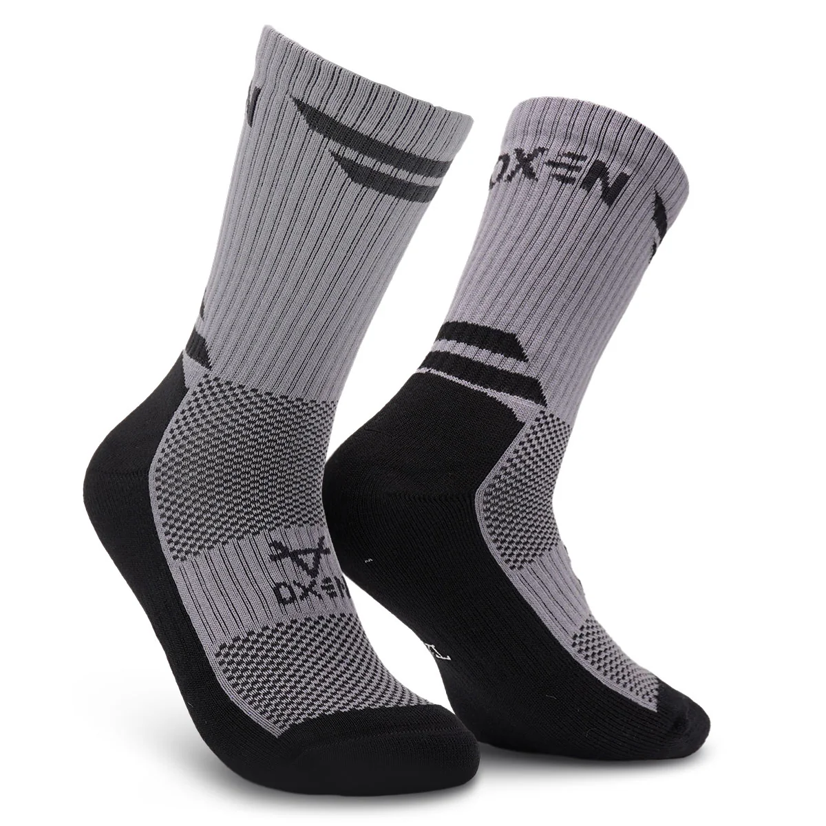 Oxen Contrast Crew Socks Grey/Black