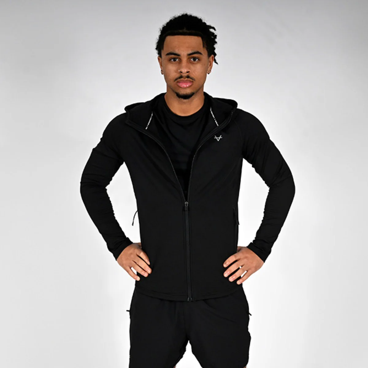 Oxen Mens Endure FZ Performance Hoody Black - Image 2
