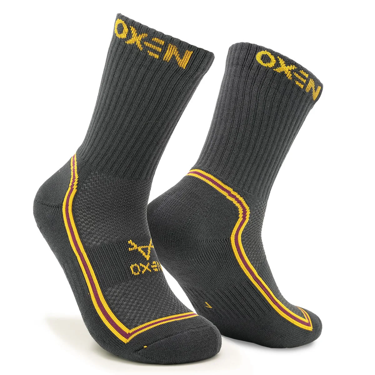 Oxen Sports Sock Charcoal/Gold/Claret