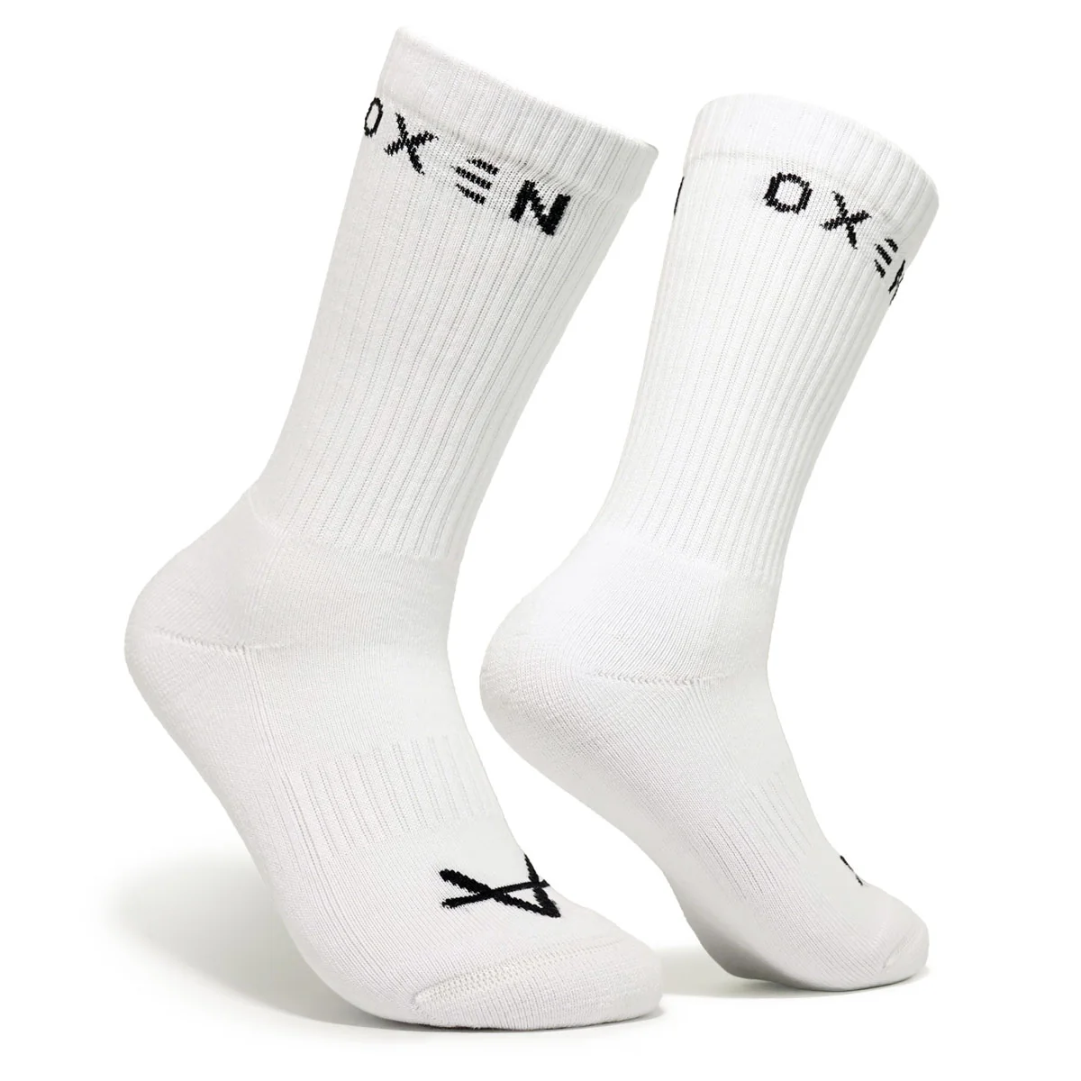Oxen Text Crew Socks White JNR