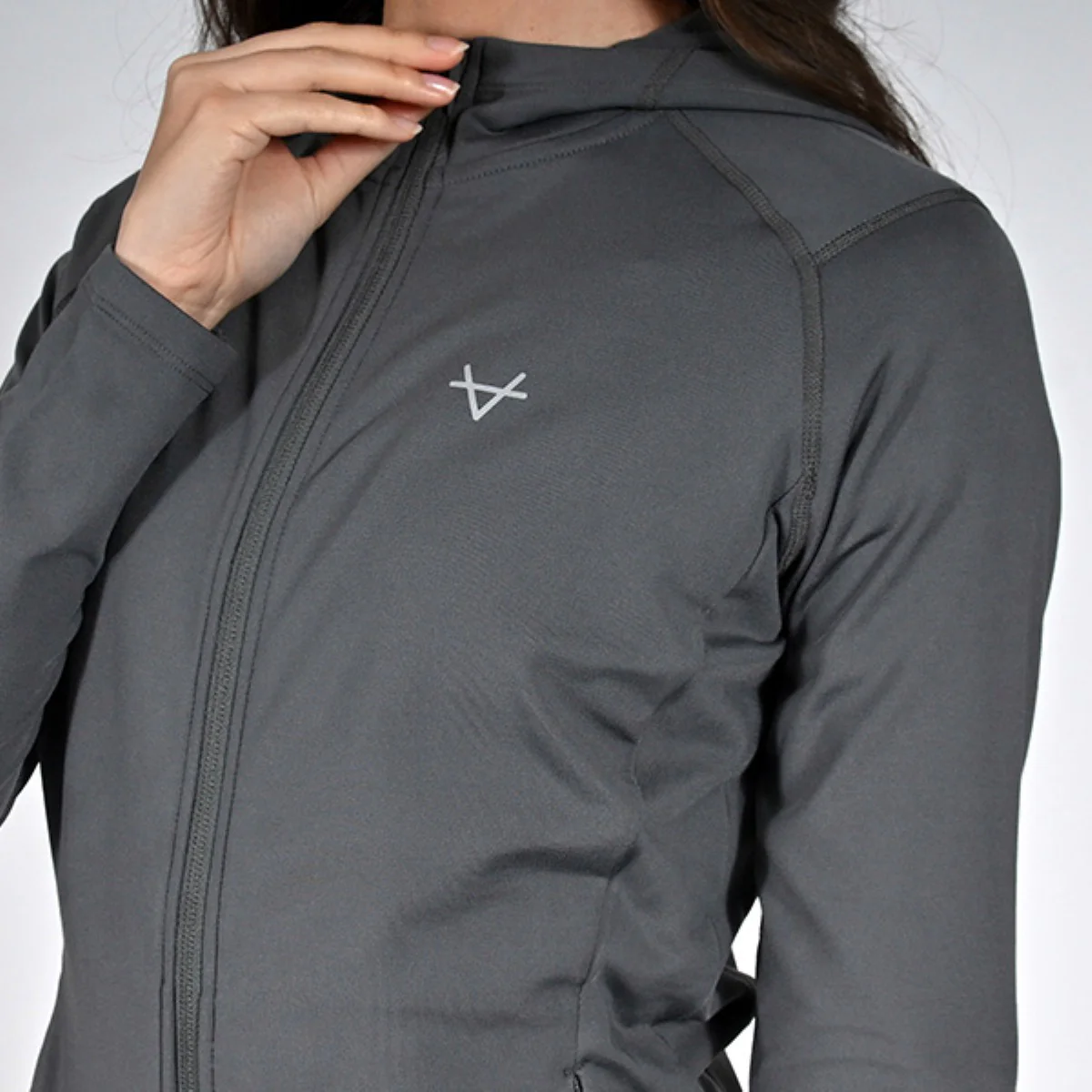 Oxen Womens Endure FZ Performance Hoody Fossil - Image 3